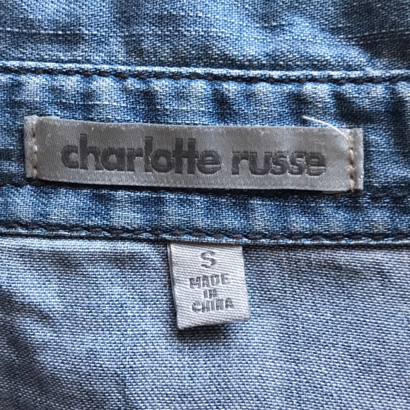Charlotte Russe denim snap shirt S - Picture 3 of 8